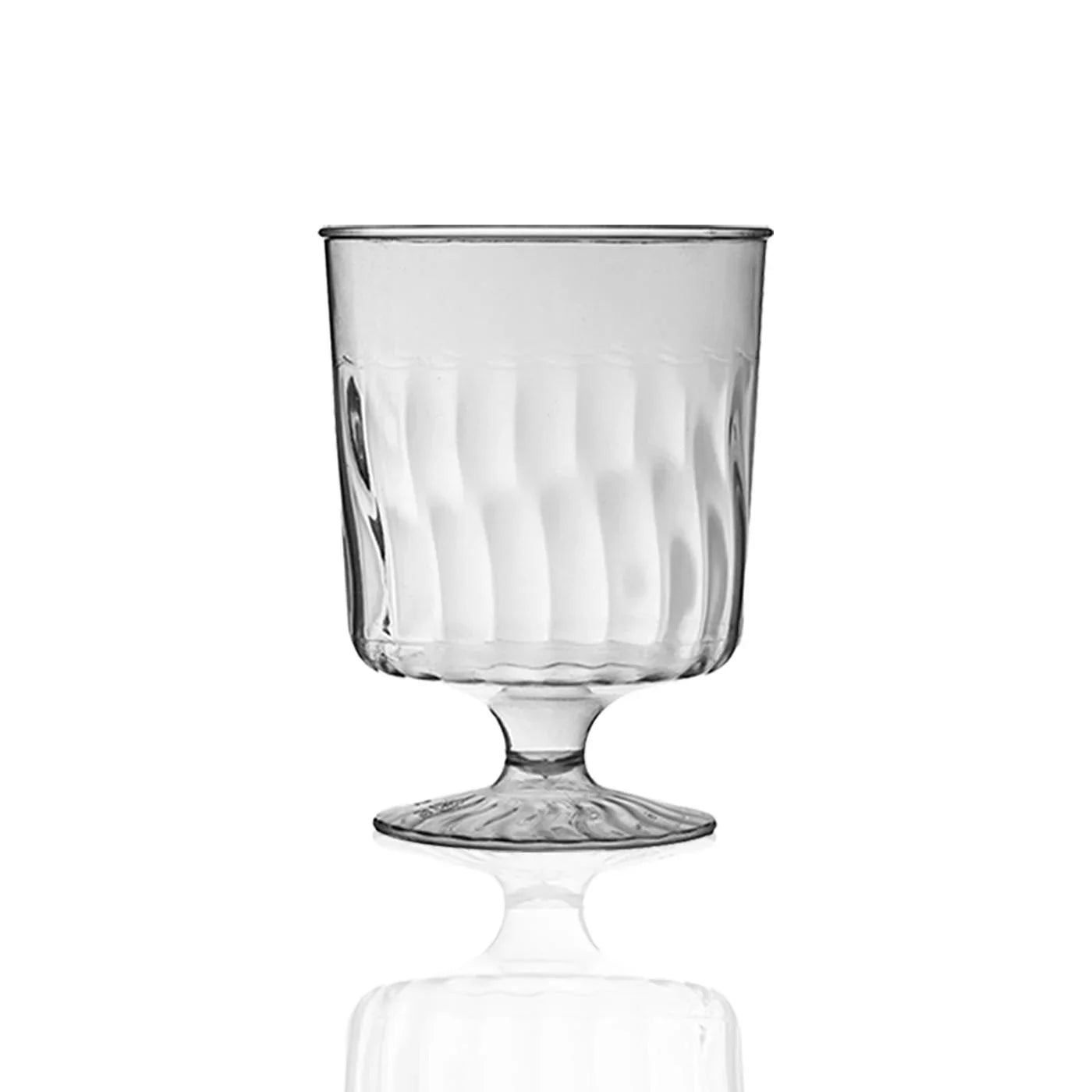 Smarty 8 oz. Clear Round Disposable Plastic Pedestal Wine Glasses 240ct
