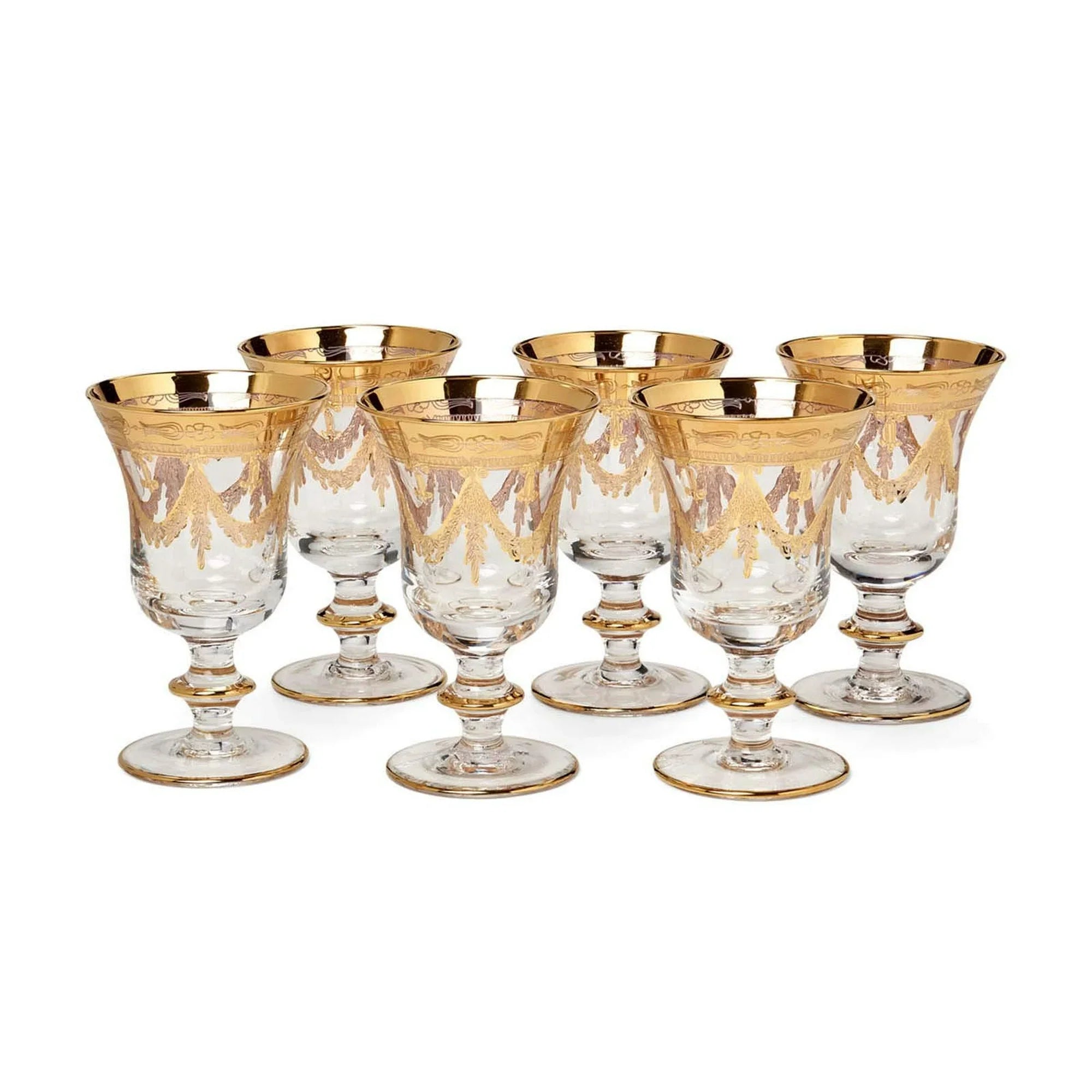 Interglass Italian Crystal Wine Glasses, SET OF 6