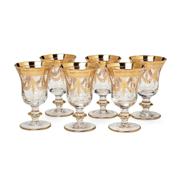 Interglass Italian Crystal Wine Glasses, SET OF 6
