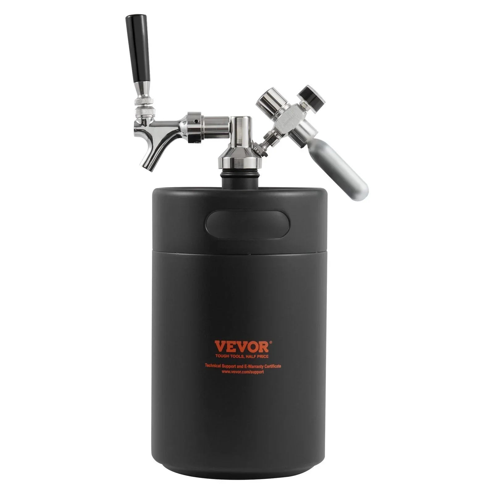 Beer Growler Tap System, 170Oz 5L Mini Keg, 304 Stainless Steel Pressurized Beer Growler
