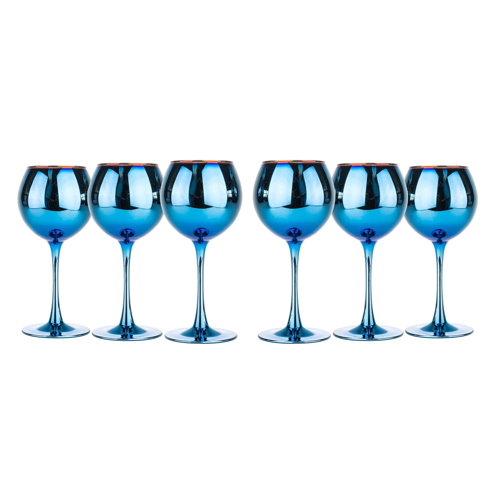 Glasstar 12oz/350ml Dazzling Blue Color Wine Glass