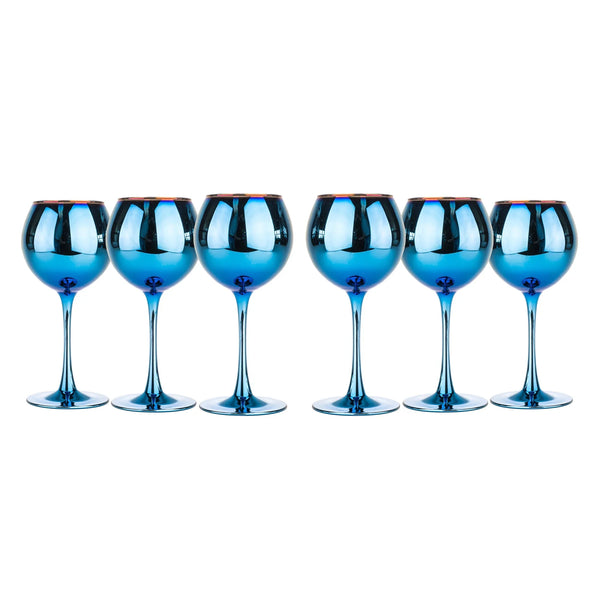 Glasstar 12oz/350ml Dazzling Blue Color Wine Glass