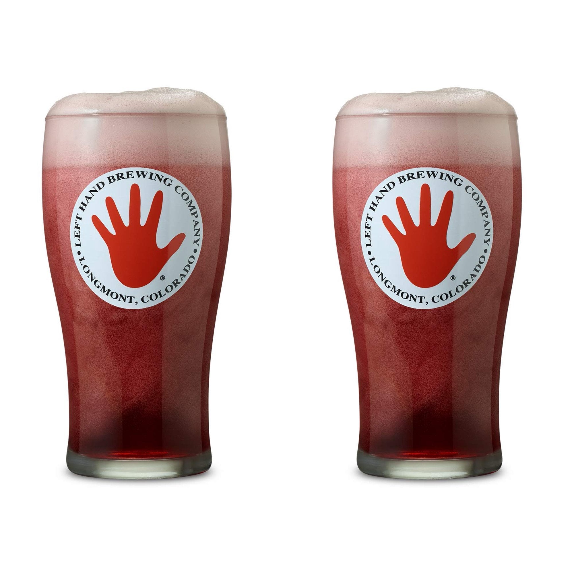 Left Hand Brewery Shaped Tulip Pint Glass Set - Set of 2 Glasses