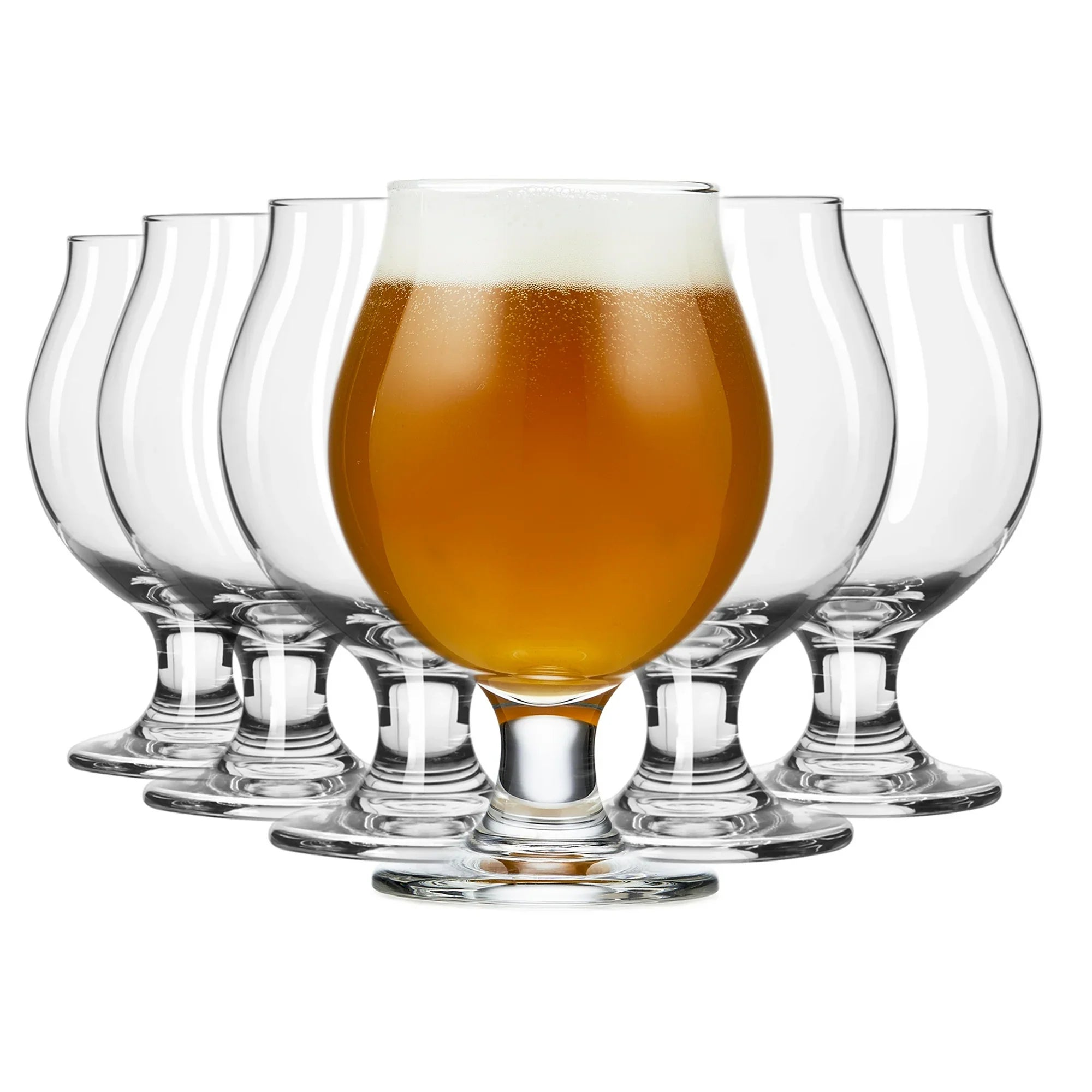 Libbey Entertaining Essentials Belgian Beer Glasses, 13 oz, Craft Beer Glasses Set of 6